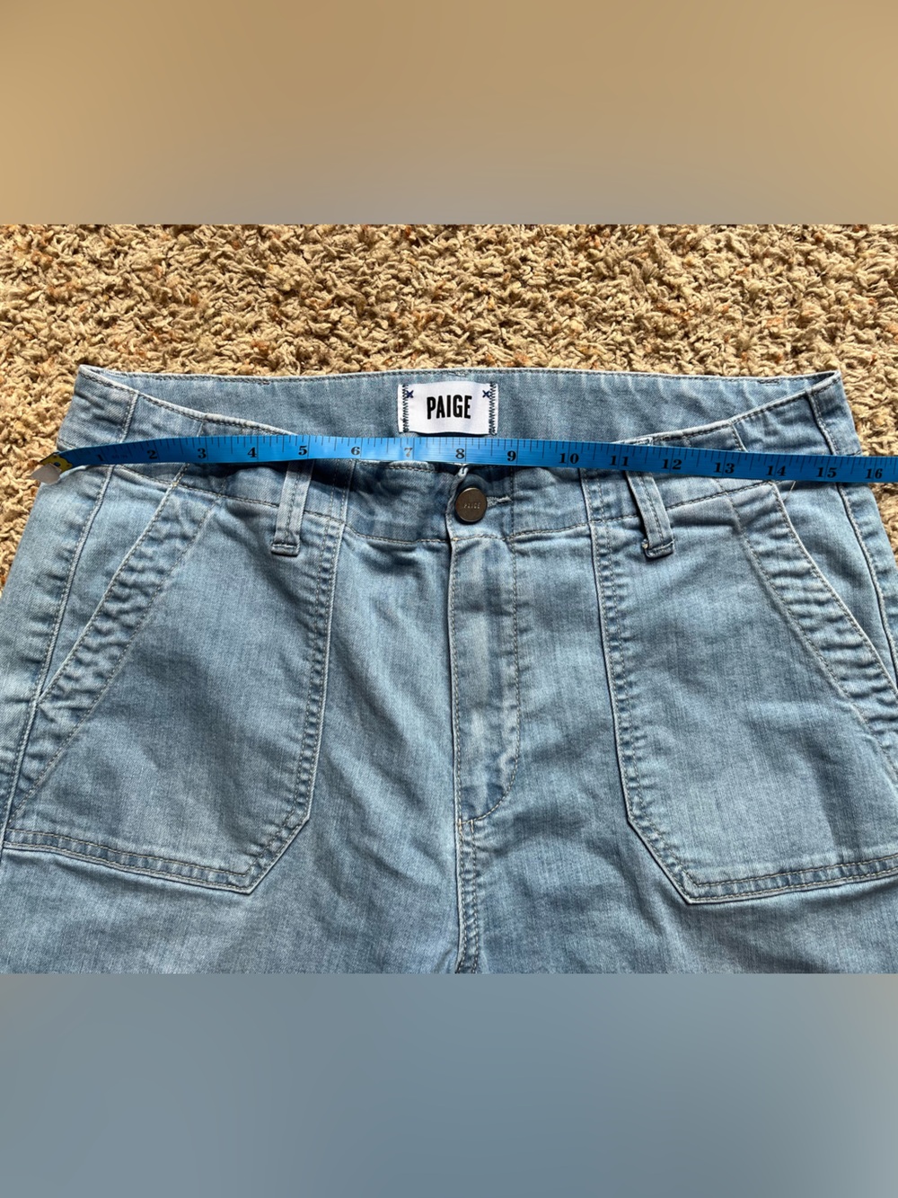 Paige Mayslie Jogger Light Wash Cotton Blend Lightweight Travel Size 30 - Picture 4 of 9